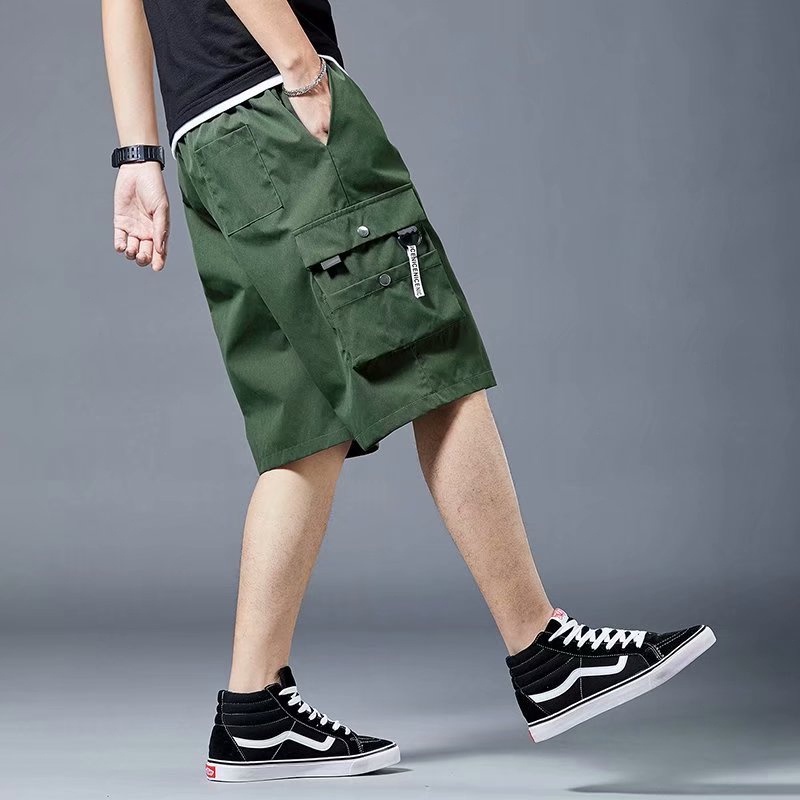 2023 THE NEW FASHION BRAND INS LOOSE-FITTING PANTS MULTI-POCKET KOREAN SHORT CARGO PANTS