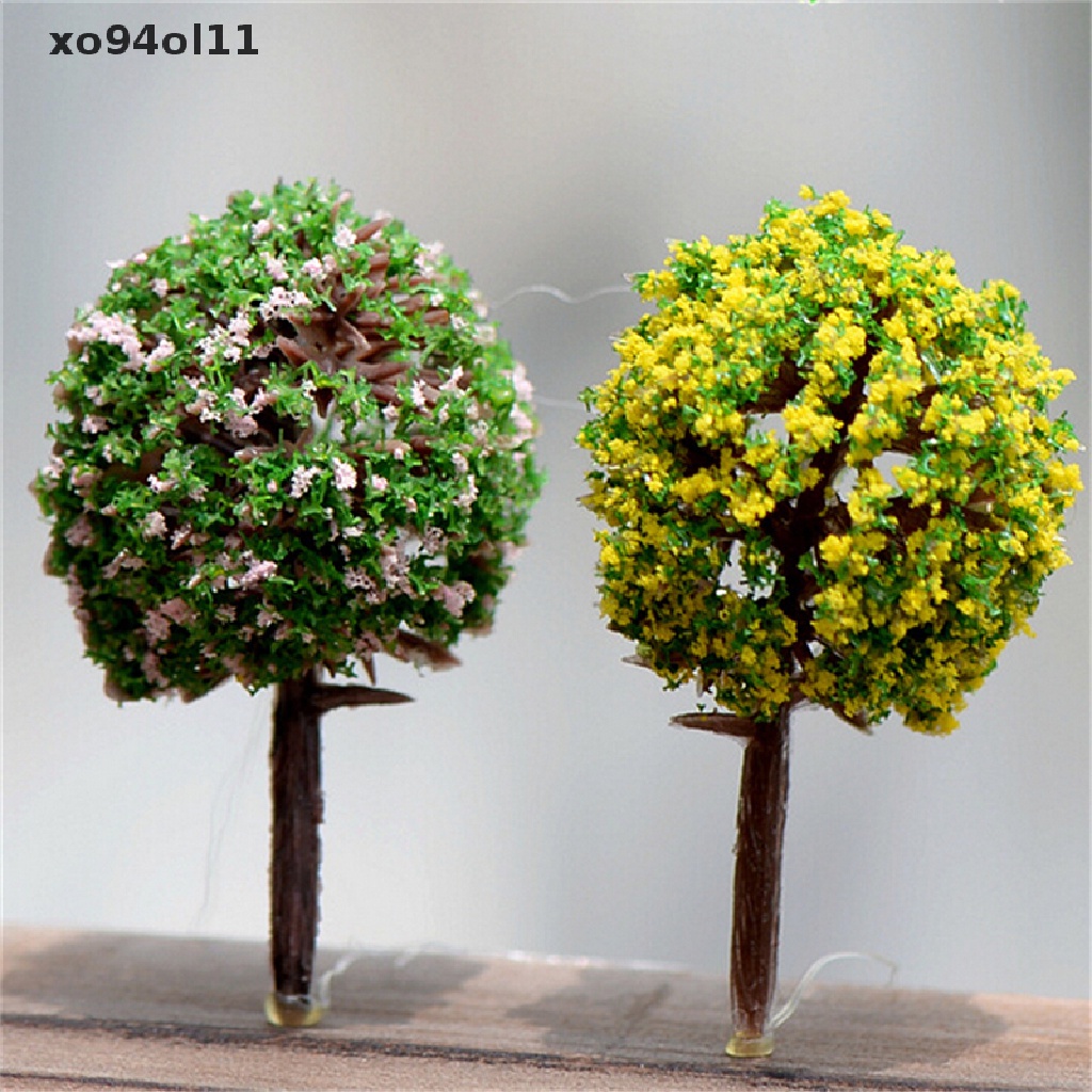 Xo 5pcs/lot Simulasi Pohon Bunga Warna-Warni Bola Tree Mikro Landscape Ornamen OL