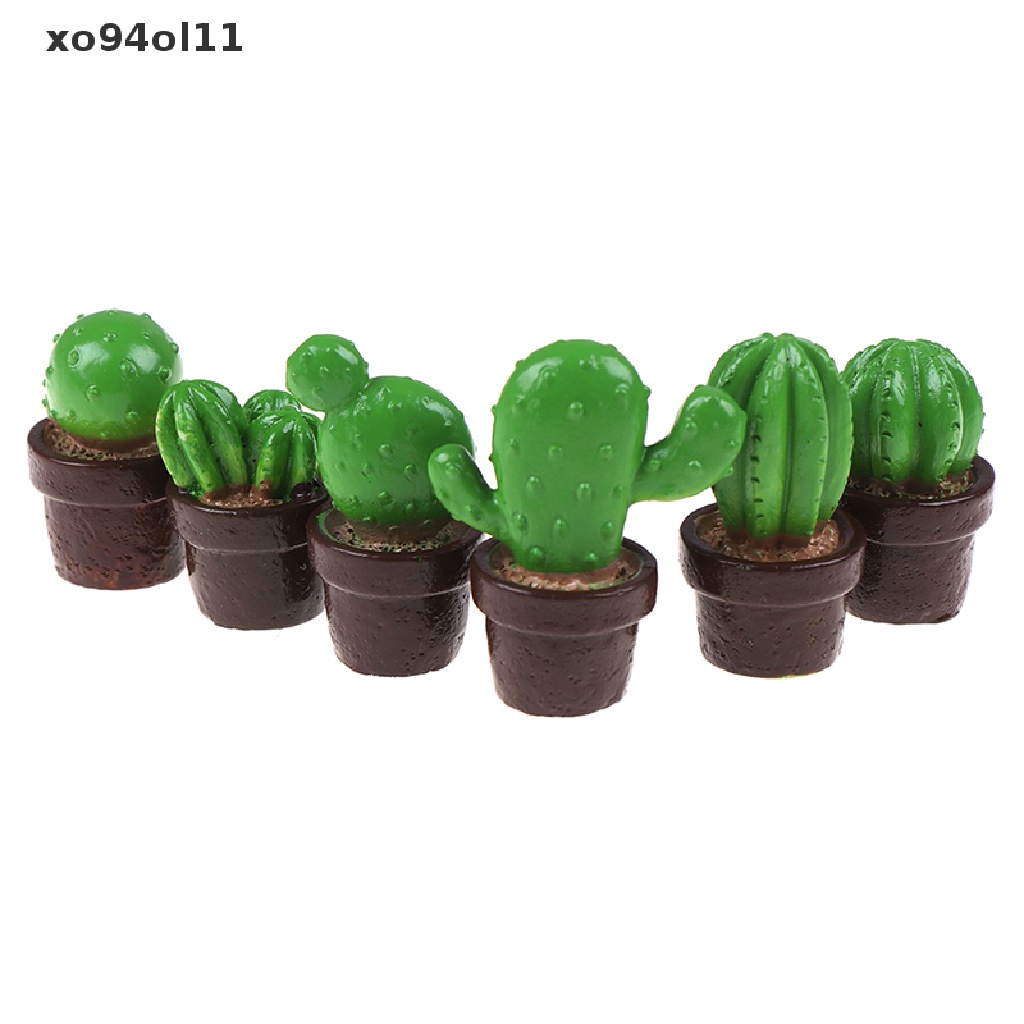 Xo 5pcs Rumah Boneka Miniatur Resin Kaktus DIY Tanaman Dekorasi Mainan OL