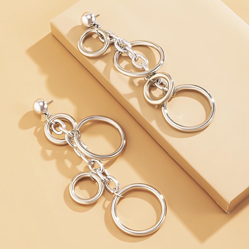 Anting Rumbai Panjang Geometris Fashion Korea Untuk Wanita Kecil Perempuan Desain Fashion Temperamen Earring Ear Ring Jewelry