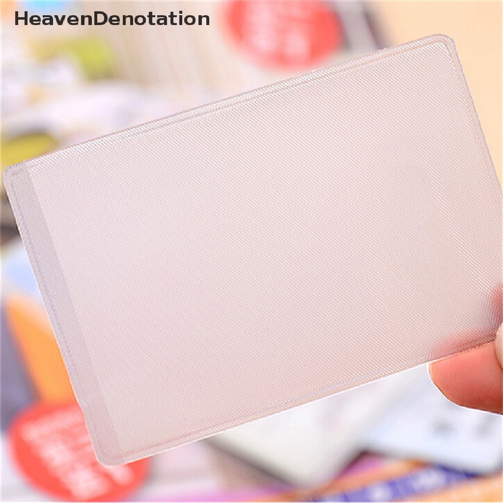 [HeavenDenotation] 10pcs PVC Tempat Kartu Kredit Melindungi ID Card Name Card Cover Bening Frosted HDV