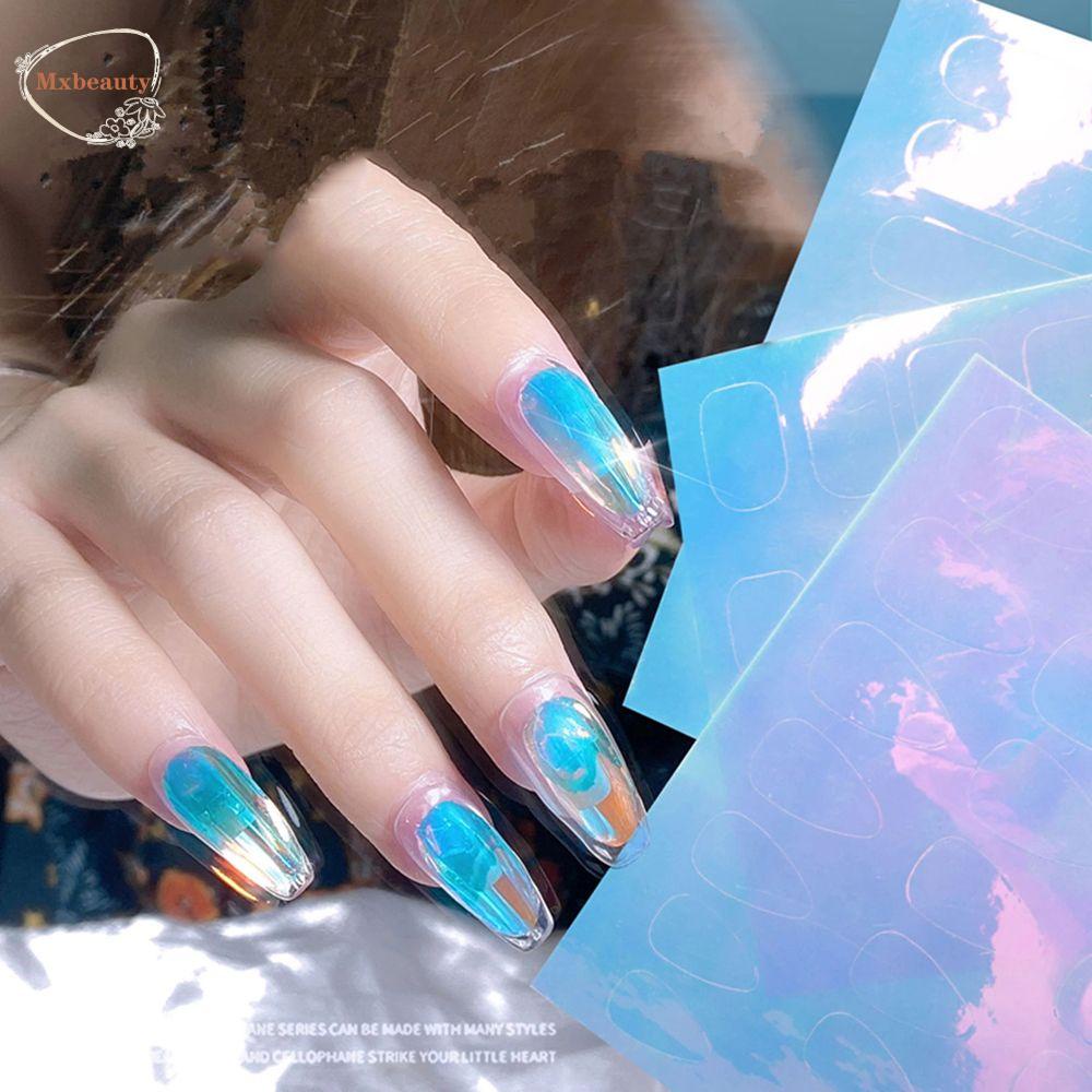 Mxbeauty Stiker Foil Kuku Holografik 3D Untuk Dekorasi Nail Art