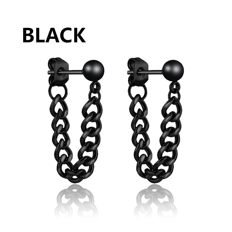 Punk Stainless Steel Stud Earring Hitam Perak Anting Set Untuk Pria Wanita Vintage Hip Hop Piercing Telinga Perhiasan Aksesoris