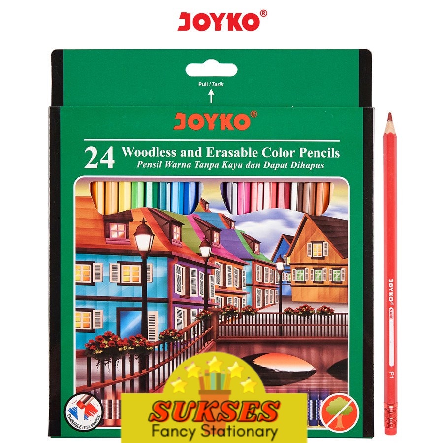 

Joyko Erasable Pensil Warna Panjang 24 Warna Bisa Dihapus Long CP-115