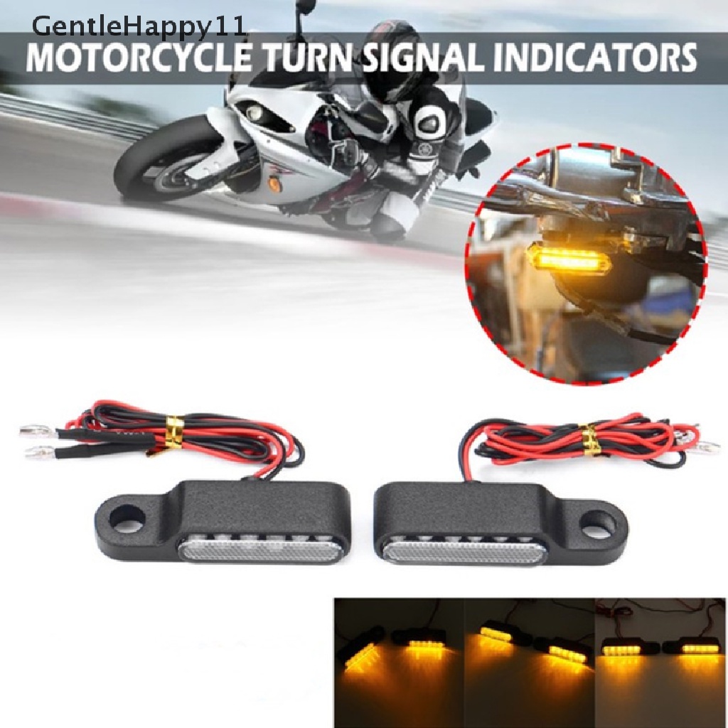 Gentlehappy 2pcs6/3LED Indikator Sein Sepeda Motor Lampu Stang Dudukan Lampu Rem id