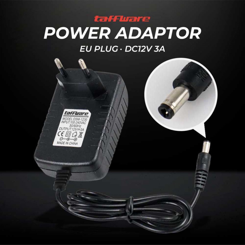 Power Adaptor Universal LED Strip EU Plug DC12V 3A Proteksi