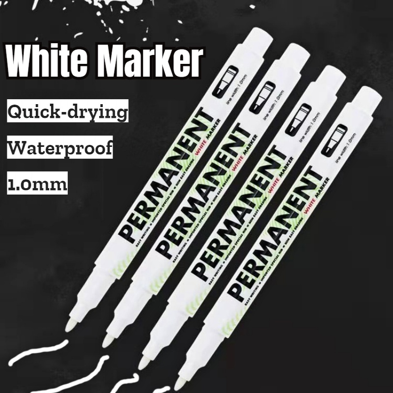 [Unggulan] 1.0/1.5/2.0/2.8mm Putih Spidol Penanda Gel Pen Cepat Kering Tahan Air Alat Lukisan Permanen DIY Graffiti Sketching Marker Notebook Ban Tapak Berminyak Pen