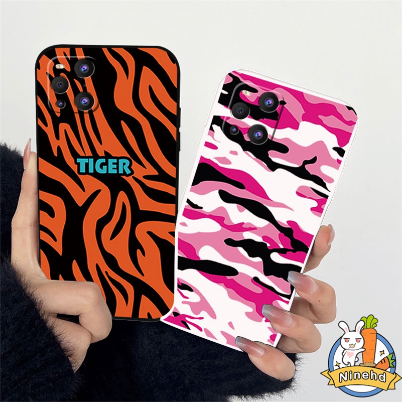 IPHONE Casing Kompatibel Untuk Iphone14 13 12 11 Pro Max X Xr Xs Max8 7 6 6s Plus SE 2020 Warna-Warni Motif Leopard Tepi Lurus Casing Ponsel Silikon Penuh Melindungi Shockproof Cover Pelindung