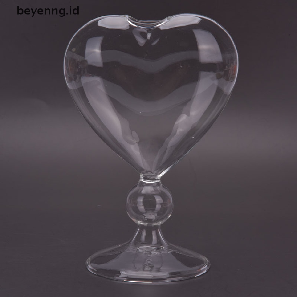 Beyen Glass Flower Planter Heart Vas Kaca Standing Dekorasi Rumah Vas Bunga Decor ID