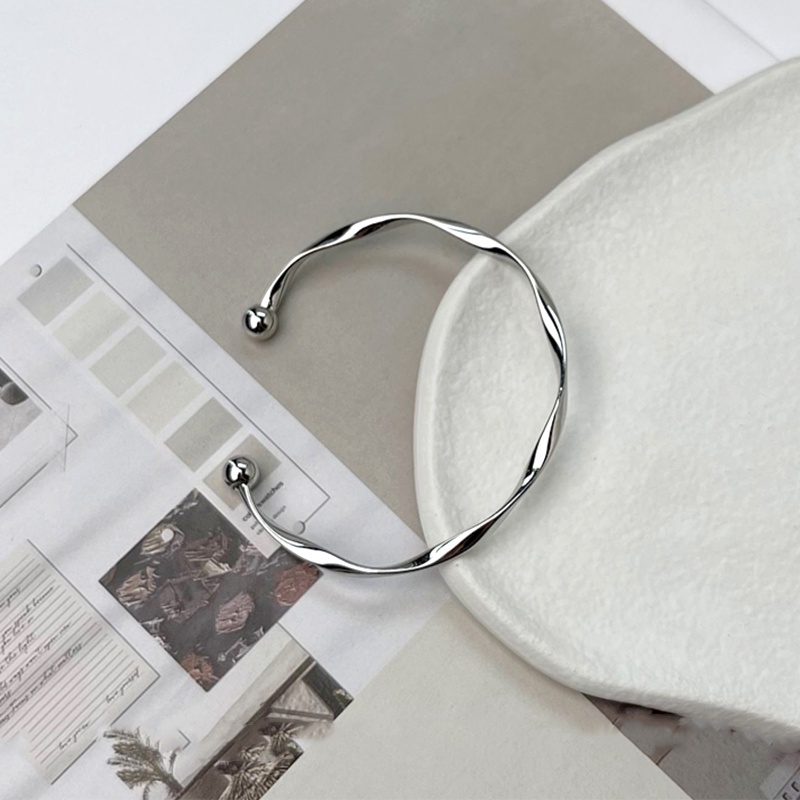 Papaozhu Minimalis Memutar Perak Bangle Gelang Untuk Wanita Gadis Trendi Manset Gelang Persahabatan Gelang Sederhana Pergelangan Tangan Perhiasan Hadiah Yang Sempurna