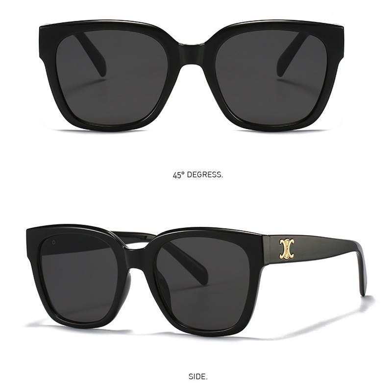 Papaozhu Stylish Big Black Square Frame Sunglasses Untuk Wanita Pria Kepribadian UV400 Protection Shades Cool Anti Radiasi Kacamata Matahari OOTD Eyewear