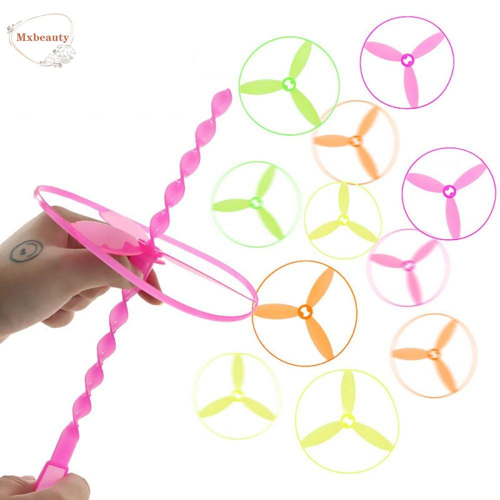 Mxbeauty Dragonfly Terbang Mainan Multicolour Flight Gift Mainan Anak UFO Plastik Hadiah Anak Novelty Mainan Handle UFO Toy