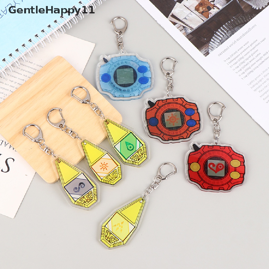 Gentlehappy Digimon Adventure Digivice Anime Liontin Figure Gantungan Kunci Keyring Koleksi Mainan id