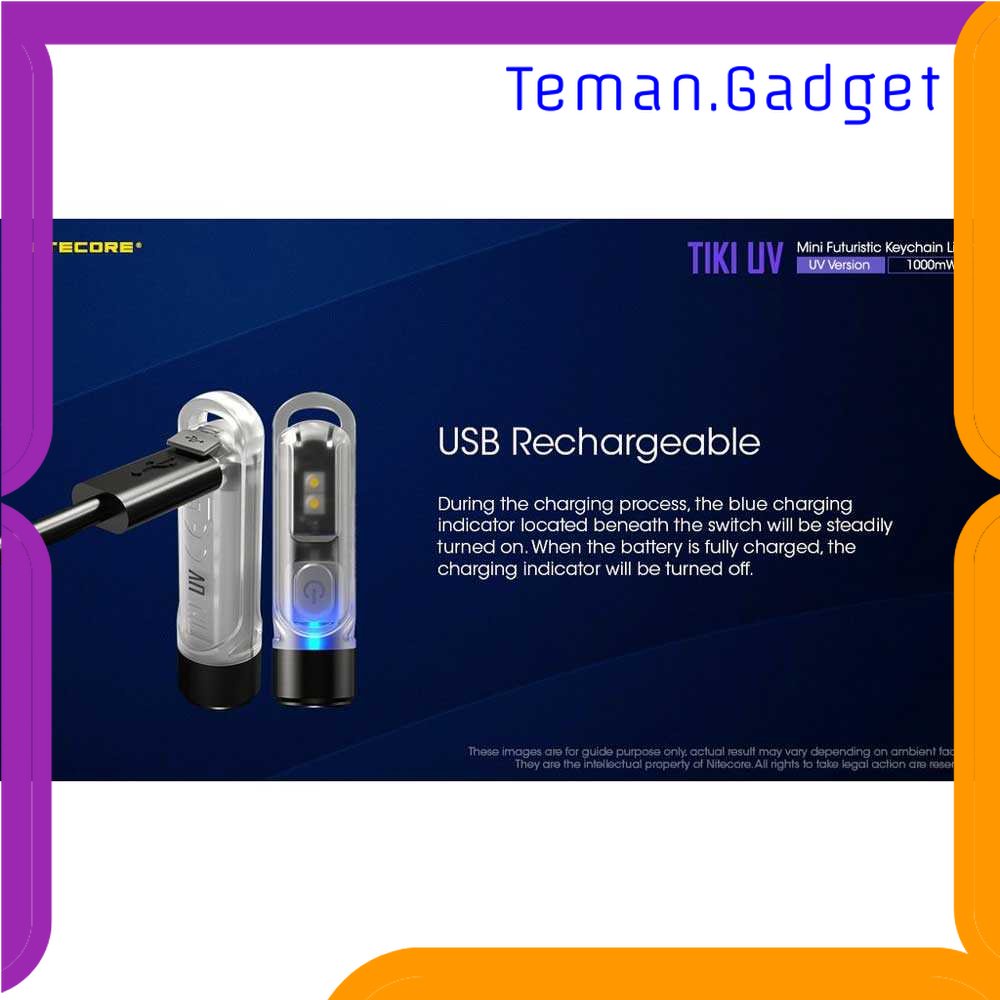 TG - LMP NITECORE Senter Mini UV Flashlight LED IP66 130mAh 365nm 1000mW - TIKI UV