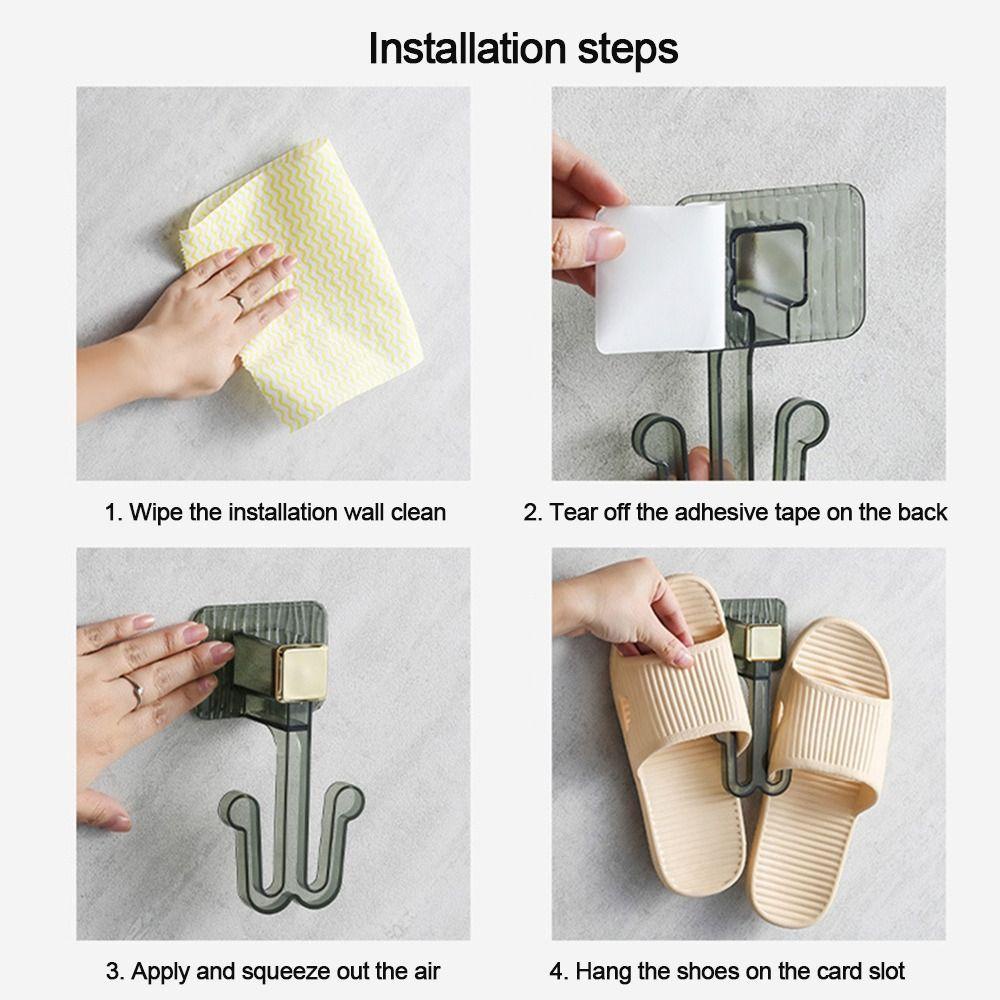 Populer Rak Sandal Perekat Diri Tidak Meninju Perlengkapan Kamar Mandi Yang Dipasang Di Dinding Rak Sepatu Toilet Rak Drainase