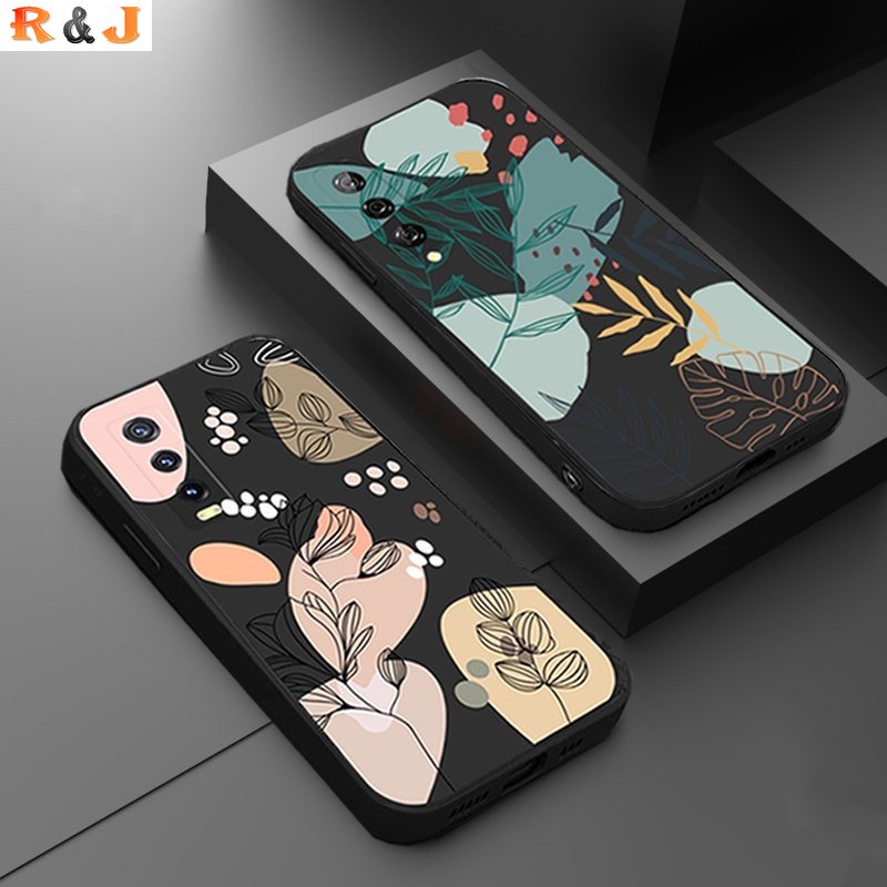 Soft Casing Huawei P30 Lite Nova 5T Nova 3i Nova 7i Y6P Y7A Y6 Pro Y7 Pro2019 Y9S Tanaman Dalam Kartun Artistik Daun Pelindung Silikon Case