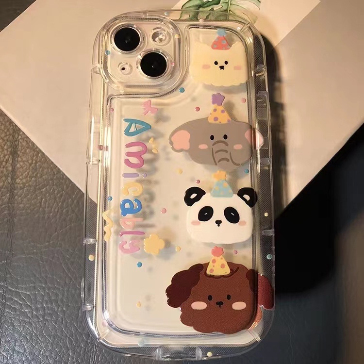 IPHONE Casing Ponsel Iphone11 Cocok Untuk 14 14pro 14plus 13 13mini 13pro 13prm iPhone12 7Plus 8Plus Xr XS 13 12mini Pro Max Empat Sudut Casing Ponsel Transparan Tahan Guncangan