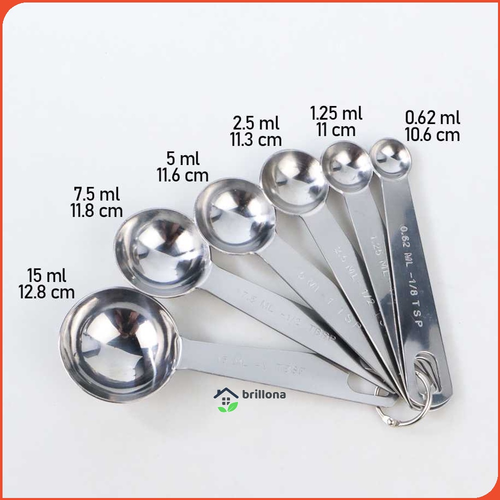 HOOMIN Sendok Takar Ukur Measurement Spoon Stainless Steel 6 PCS - 16752