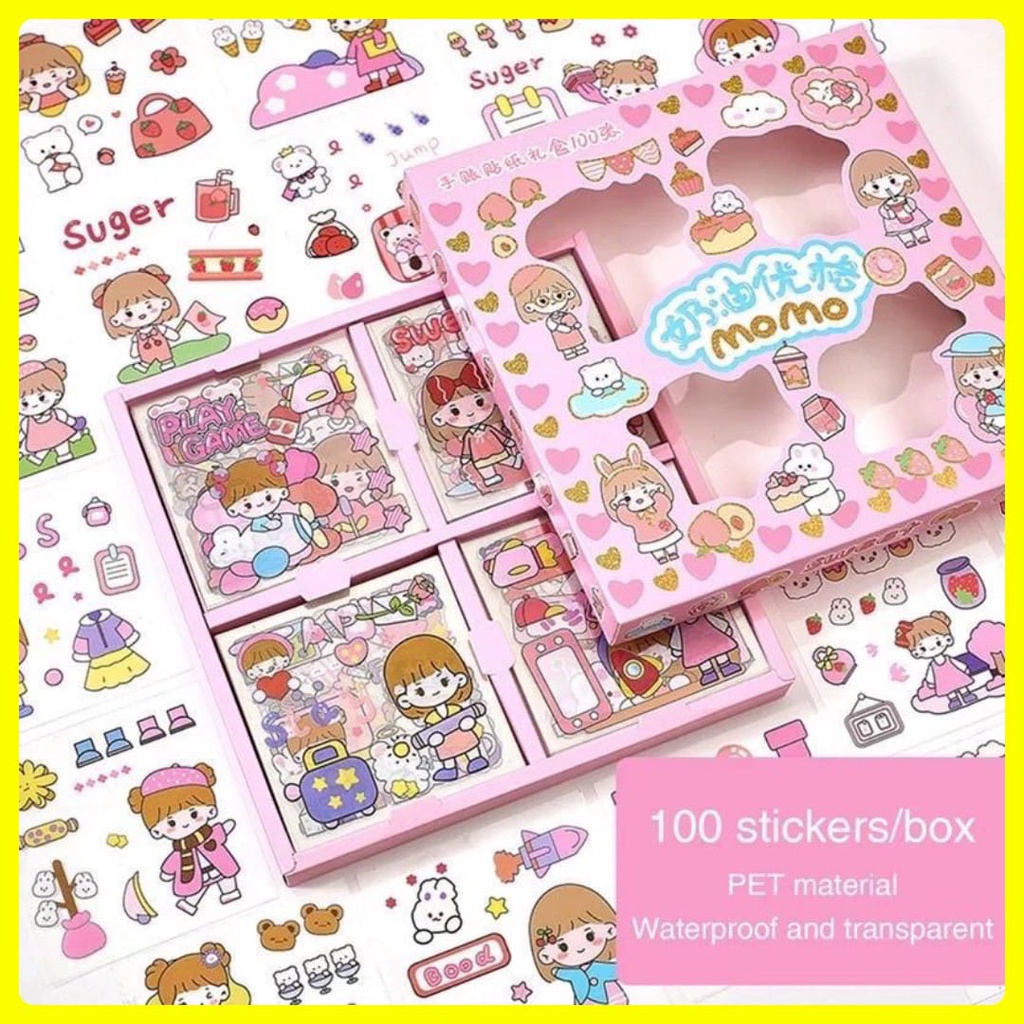 

Sticker Momo Tempelan Kartun Korea Cute Anti Air Handbook Scrapbook Alat Plastik Stiker Anak