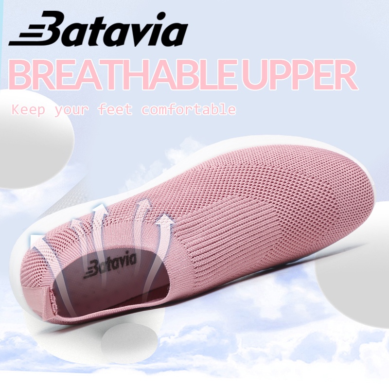 Batavia 2023 Imported sepatu wanita sepatu rajut wanita original jogging women's shoes women's black school shoes lightweight cool N6