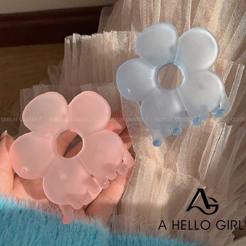 A HELLO GIRL Candy Color Tembus Bunga Gadis Segar Korea Klip Rambut Aksesoris Rambut