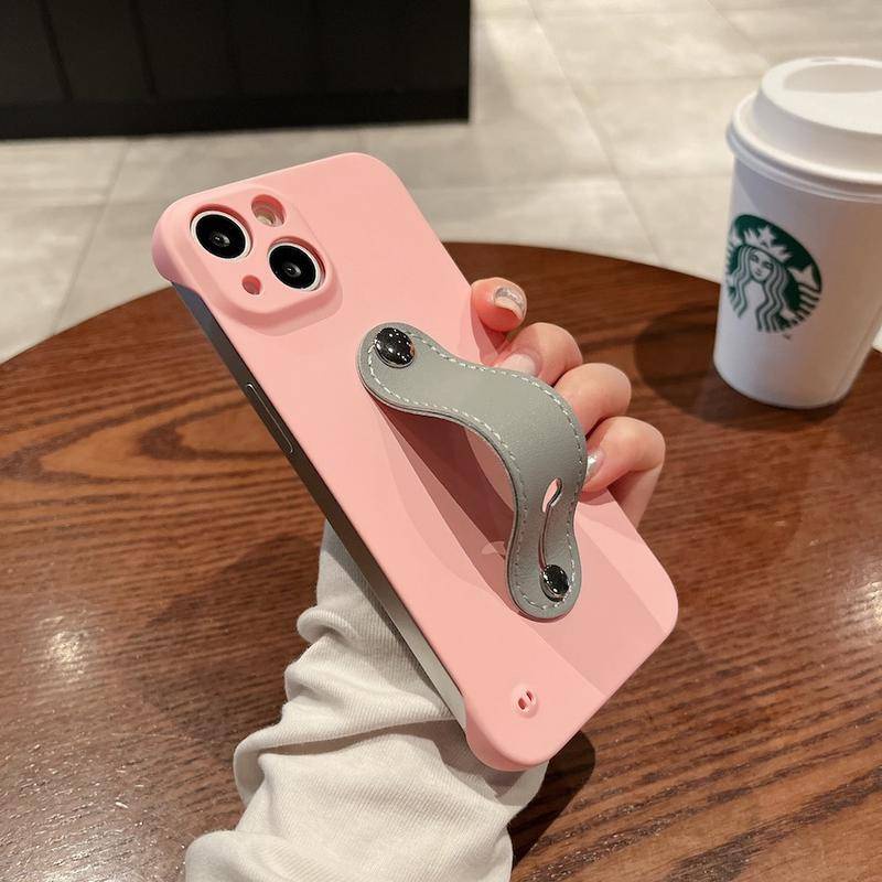 IPHONE Bracket Tali Pergelangan Tangan Phoen Case Untuk Iphone14 13 12 Pro MAX Plus Frameless Bracket Style brief Case Cover Untuk Iphone11