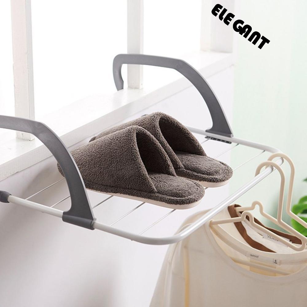 [Elegan] Rak Baju 5rel Bar Grey Tipe Gantung Rumah Adjustable Lipat Tempat Laundry