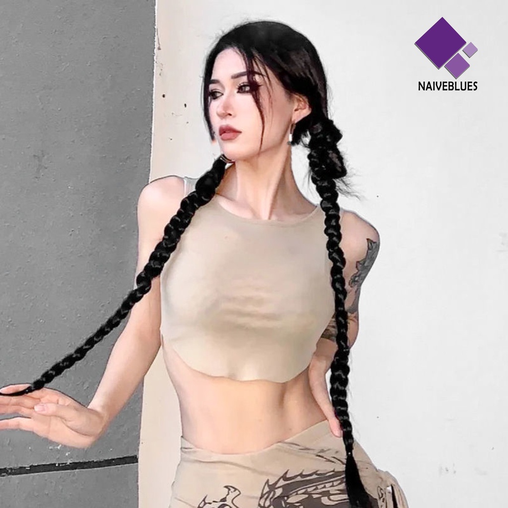 &lt; Naiveblues &gt; Wig Kepang Halus Realistis Natural Elastis Tali Rambut Hairs Styling Nyaman Dipakai Afrika