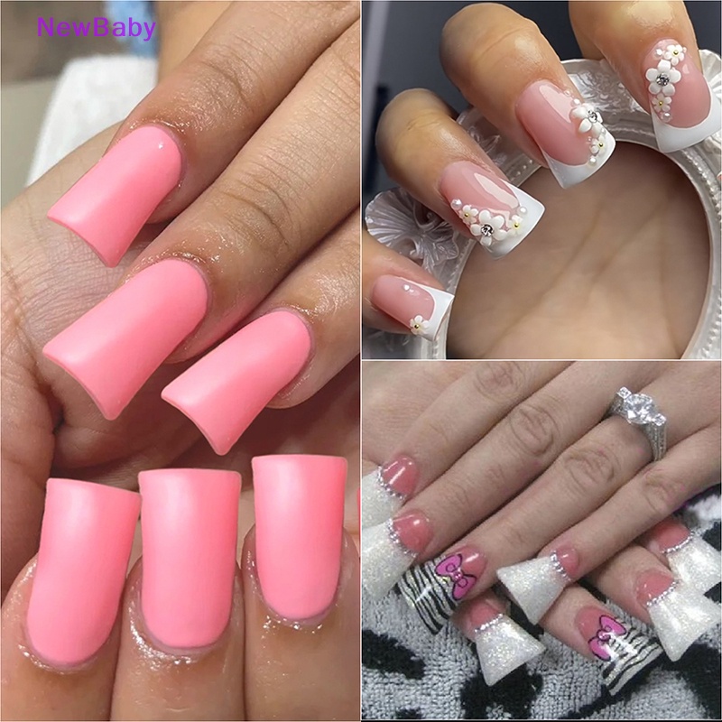 Newbaby 500PCS/Bag Kuku Palsu Pendek Penutup Penuh Peti Mati Kuku Palsu Acrylic Nail Tips ID