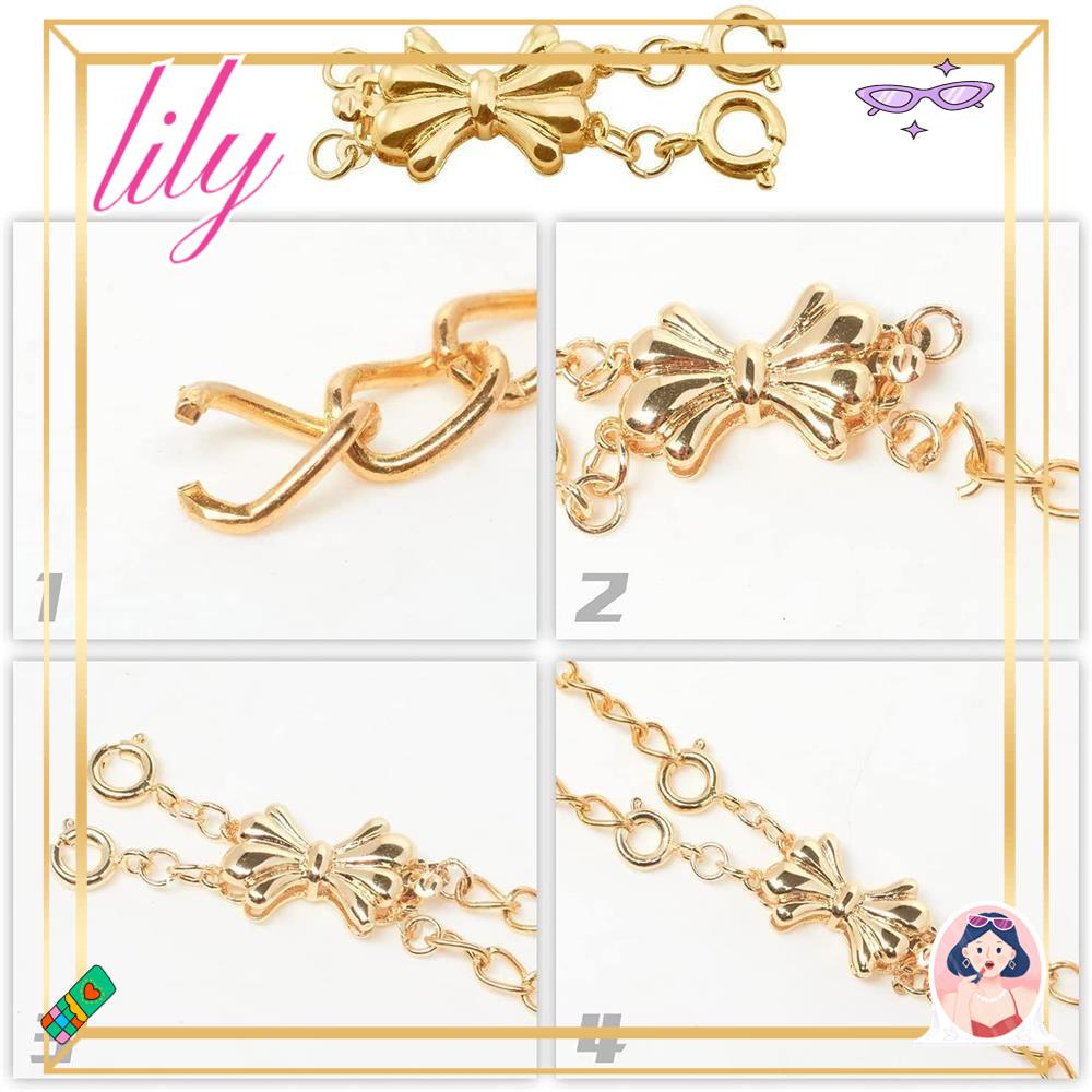 Lily Kalung Layering Clasps Silver Color Connector Hook Desain Baru Temuan Perhiasan DIY Fish Hook Clasp