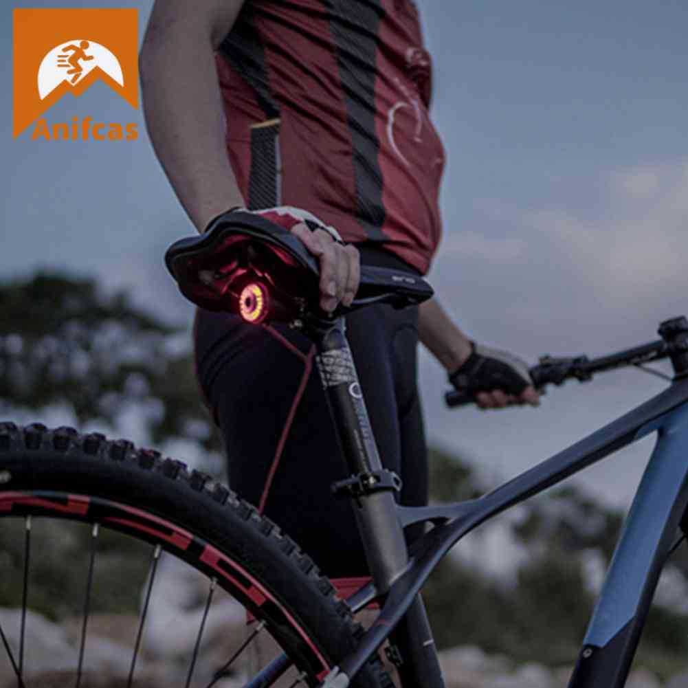 Usb Rechargeable Bike Smart Brake Sensing Rear Light Warning Aksesoris Bersepeda