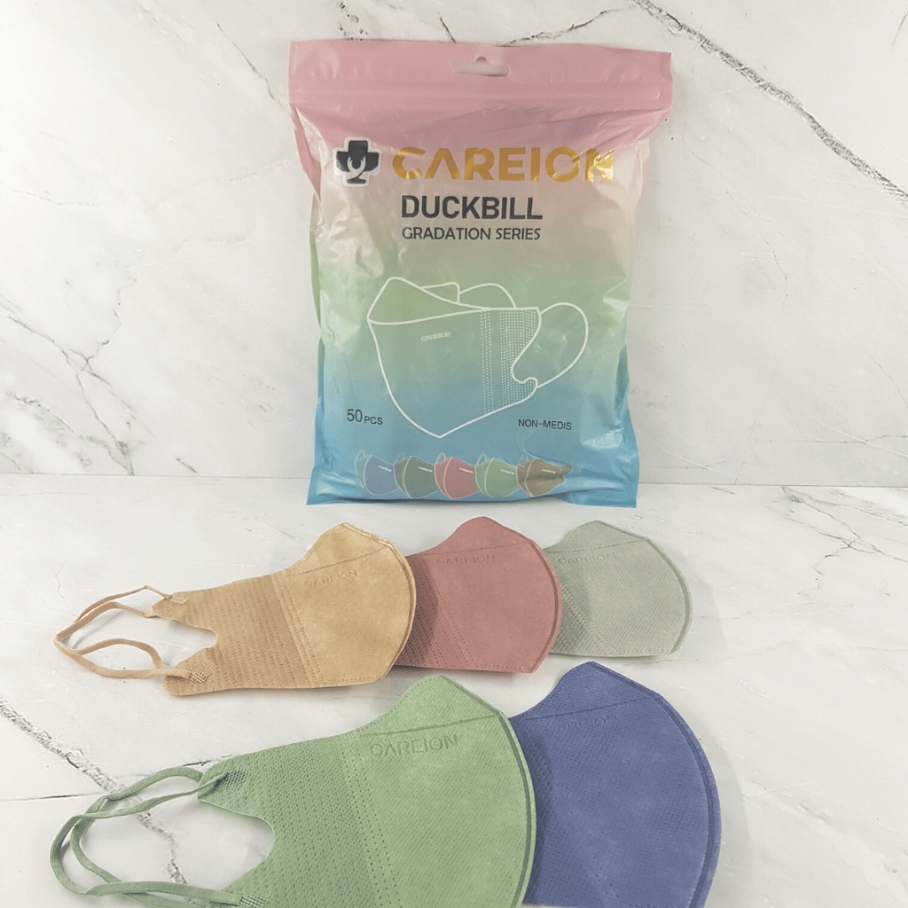 ENZ ® 𝐂𝐀𝐑𝐄𝐈𝐎𝐍™ Masker Duckbill Careion isi 50 pcs Mix Warna / Duckbill Full Colour Warna / MASKER CAREION DUCKBILL EMBOS FULL COLOUR SERIES ISI 50PC MASKER DUCK BILL CAREION FACE MASK 3PLY EMBOS  1128