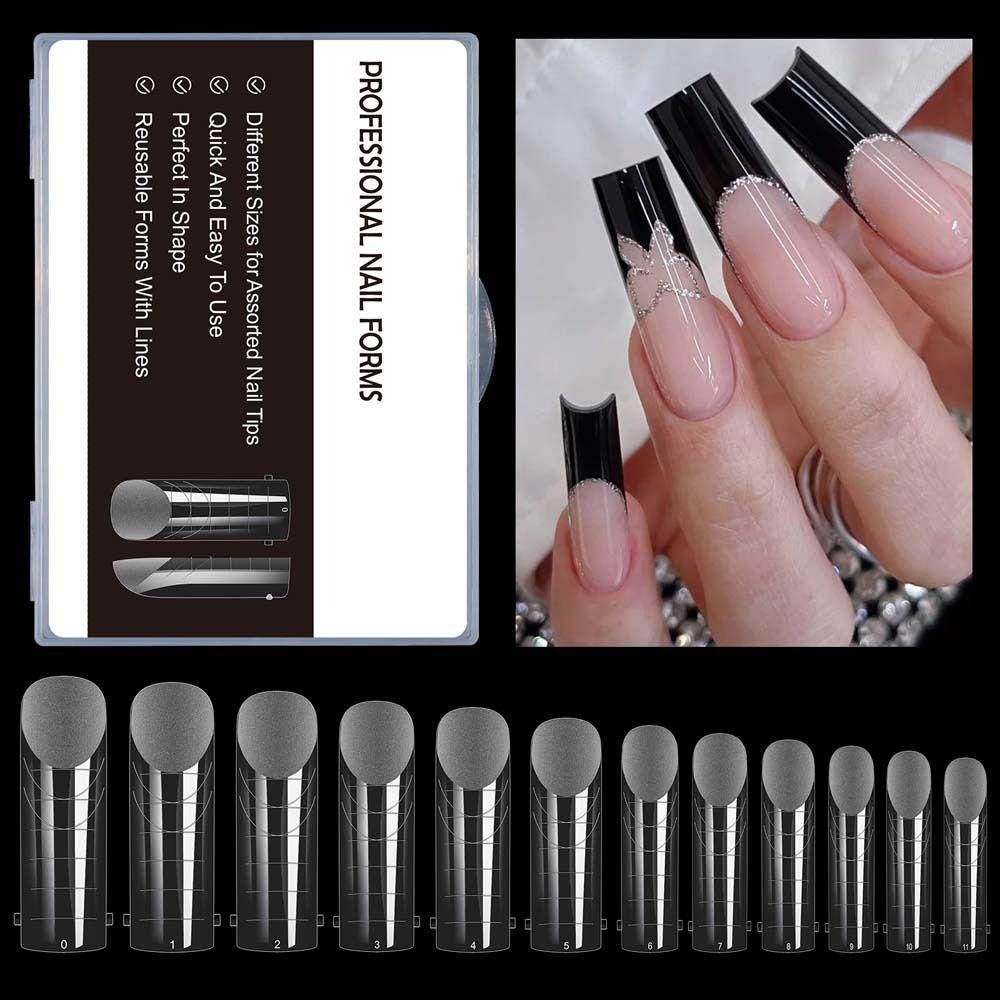 Needway Kuku Palsu Set Lepas Bening Matte Frosted Full Cover Kuku Palsu Manicure Tools Nail Art Tips Dekorasi Kuku