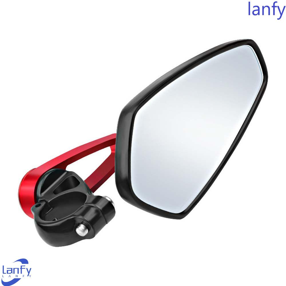 Lanfy Stang End Mirror 22mm Adjustable Stang Sepeda Blind Spot Mirror Motor Reflektif Kaca Spion Belakang