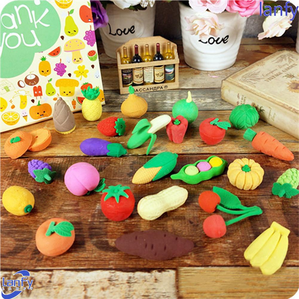 Lanfy Penghapus Puzzle Perlengkapan Sekolah Tidak Beracun Removable Novelty Erasers Majelis Buah Mini