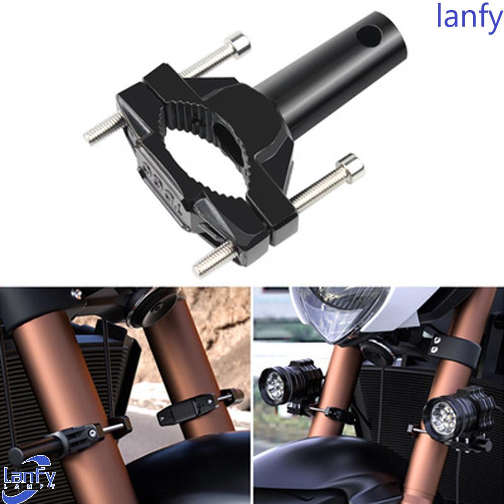 Lanfy Bemper Motor Dimodifikasi Hitam Adjustable Mount Bracket Lamp Holder Support Braket Aluminium alloy Lampu Sorot Ekstensi Tiang