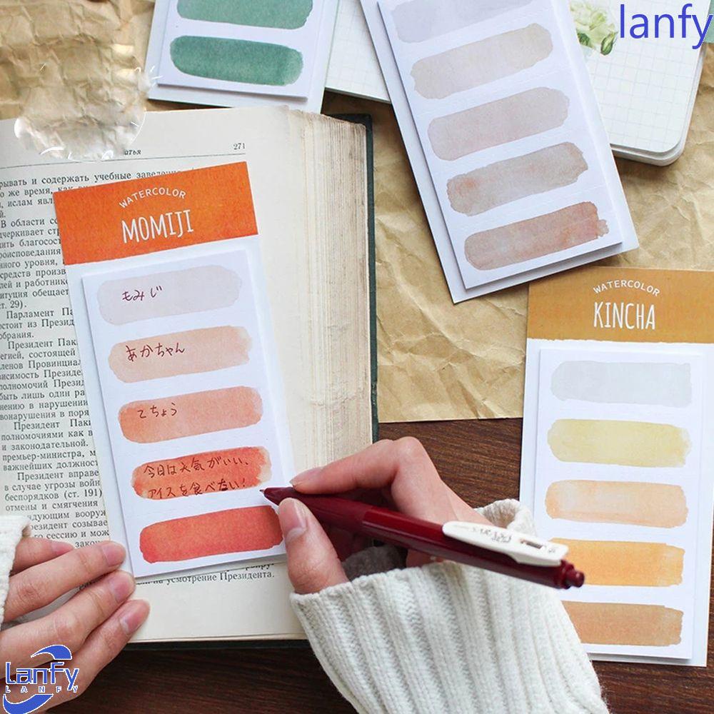 Lanfy Memo Pads Self-Adhesive Kawaii Planner Stiker Alat Tulis Siswa Bantalan Menulis Robek Catatan Lengket