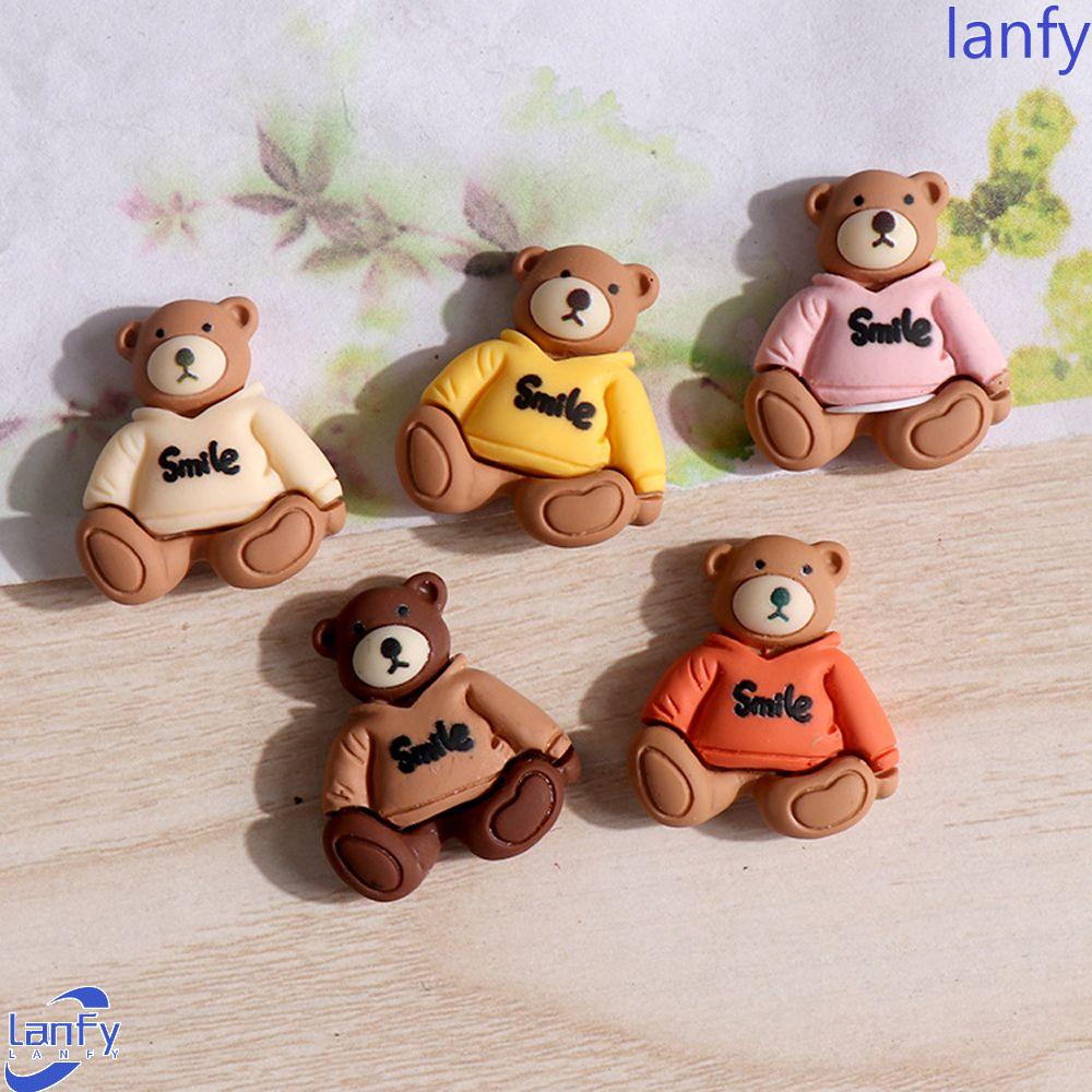 Lanfy Beruang Aksesoris Miniatur Ornamen Taman Membuat Perhiasan Resin Jewelry Home Decor DIY Aksesoris Liontin Hewan