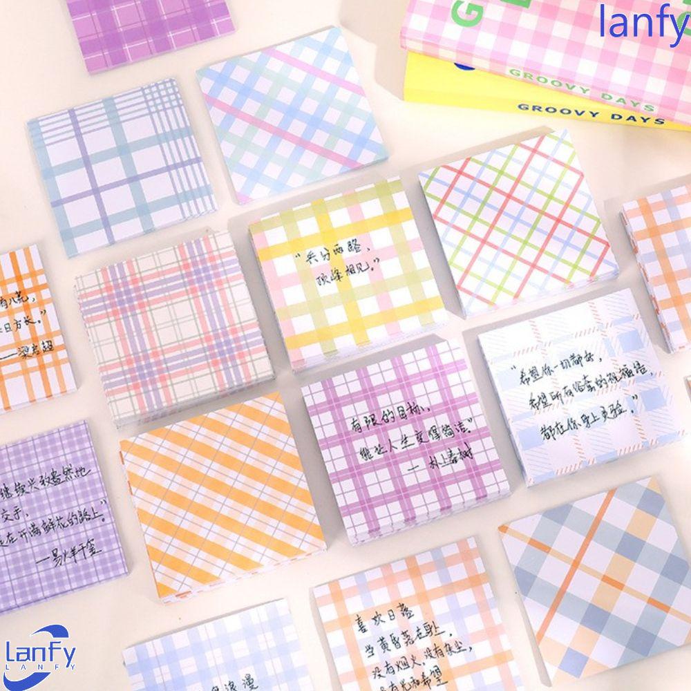 Lanfy Tearable Memo Pad Colorful Checkerboard Scrapbooking N times Ditempelkan Alat Tulis Siswa Pesan Notes