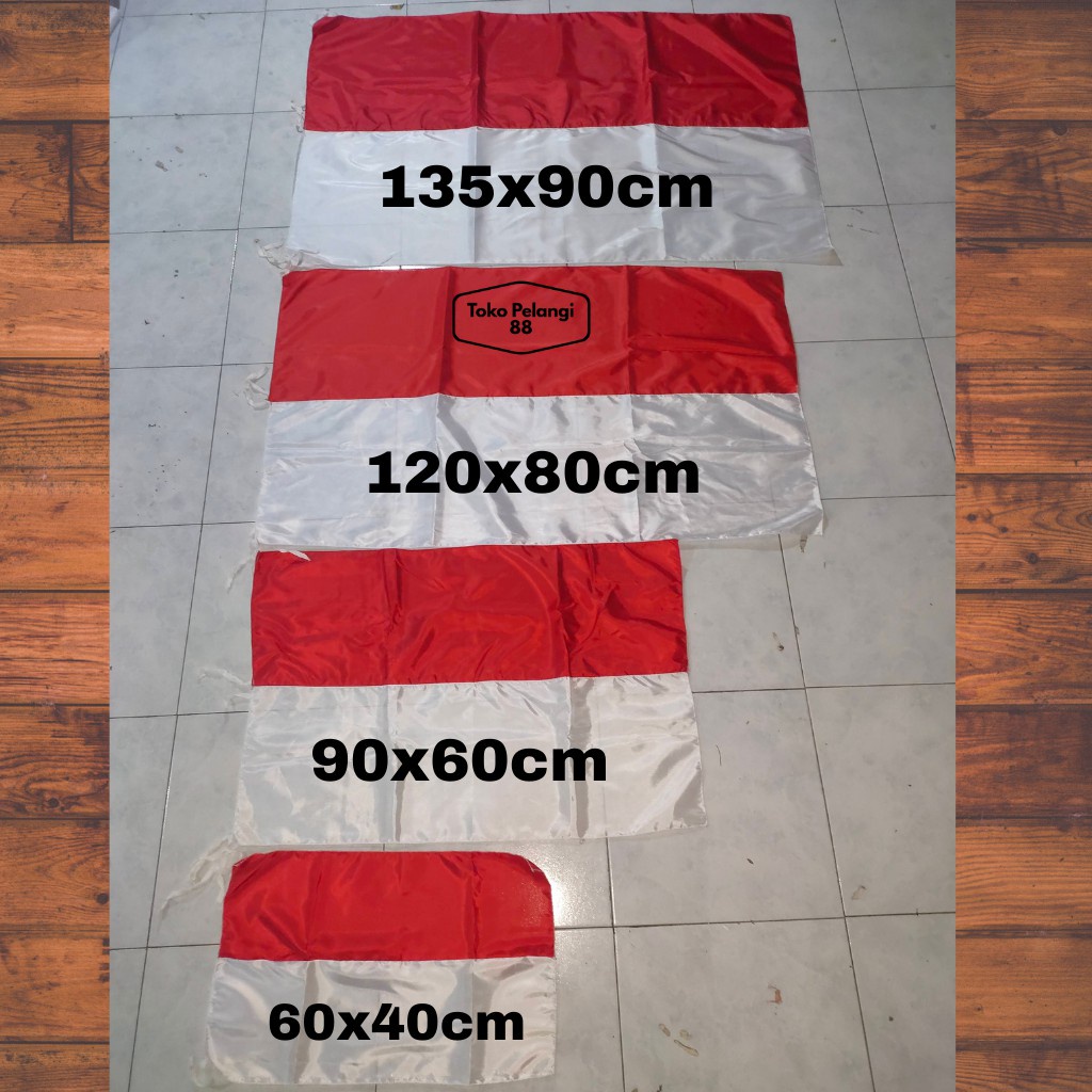 Bendera Merah Putih Bendera Indonesia Satin Peles Murah 40x60cm | 60x90cm | 80x120cm | 90x135cm