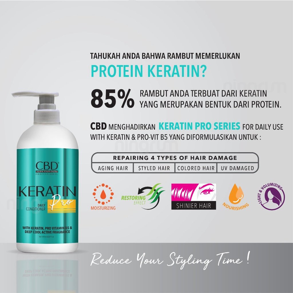 Ningrum - CBD Professional Series | Hair Treatment Keratin Pro | Color Shield | Collagen Repair | Shampoo / Conditioner / Hair Mask / Hair Vitamin Spray / Hair Serum / Hair Refining Lotion | Perawatan Rambut Hair Treatment Salon | 6901 | 6902 | 6903