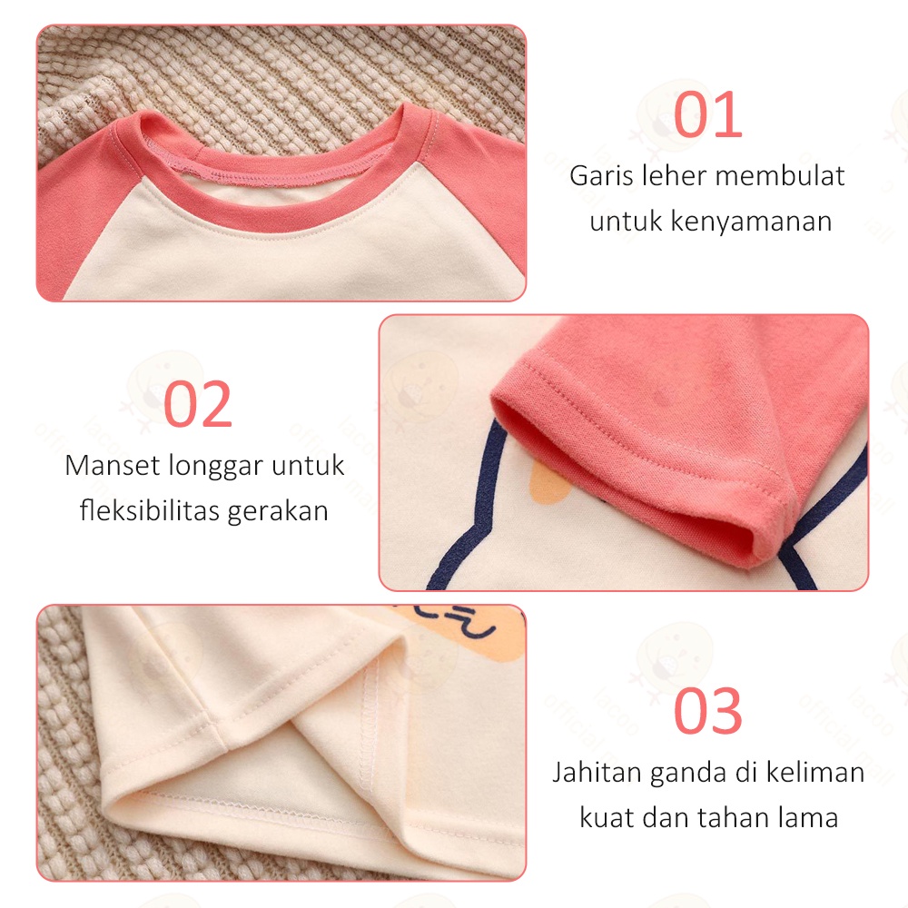 Lacoo Kaos baju atasan bayi anak lengan panjang Manset anak lengan panjang