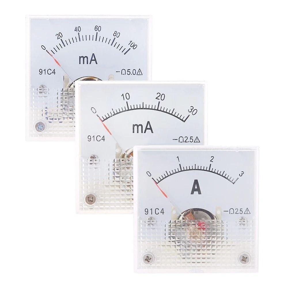 TOP Dc Amp Meter Kepala Ammeter Presisi Tinggi 0-1A 2A 3A 5A 10A 300mA 500mA Ammeter