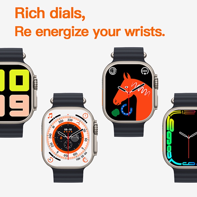 ORI IWO Watch 8 Ultra T800 Ultra Max Series 8 Smart Watch NFC Door Access Unlock IWO Smartwatch Bluetooth Call 1.99inches Square Screen Wireless Charge Fitness Sport Bracelet HD Screen for iPhone Xiaomi Android