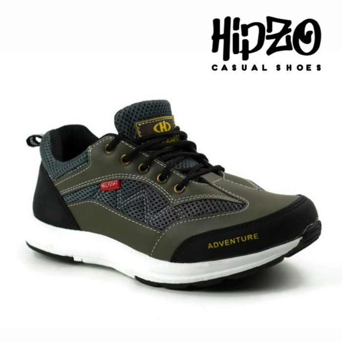 (COD) Sepatu Pria Casual Kerja Hipzo Sepatu Fashion Terbaru Sneakers Pria - Coklat, 43