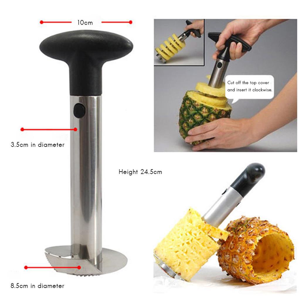Alat Pemotong Pengiris Nanas Stainless Steel Gadget Dapur Pengupas Buah Corer Slicer Kitchen Tools