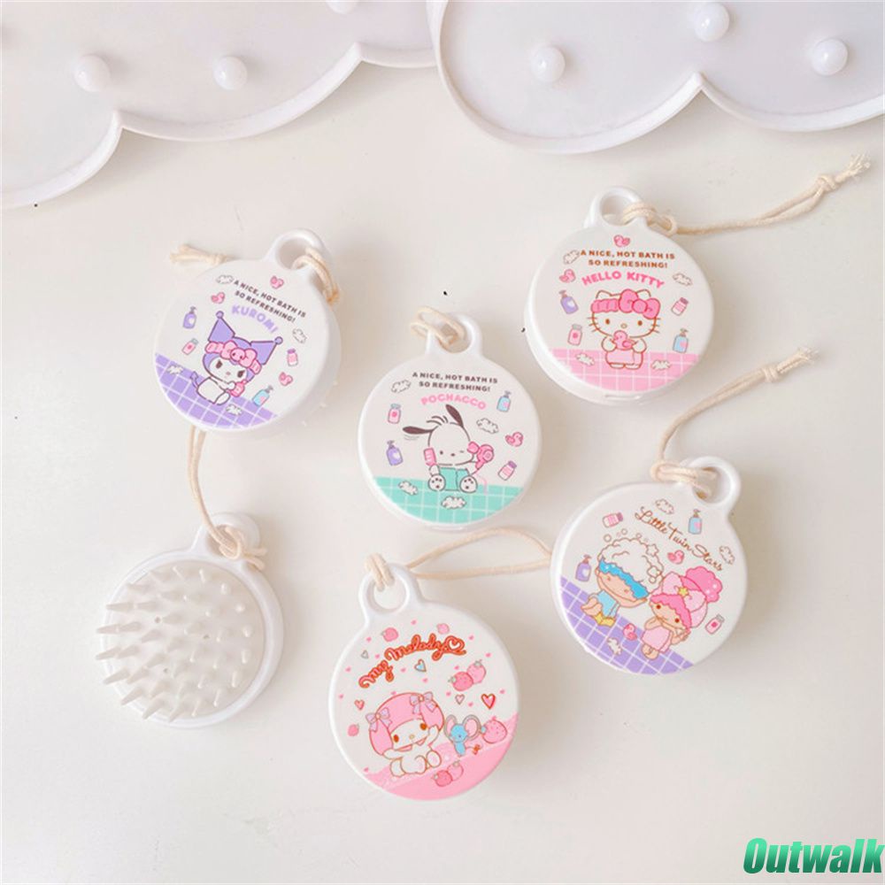 Brush Sanrio Sikat Pijat Kartun Kuromi My Melody Cinnamoroll Sampo Anak-anak Membersihkan Rambut Sikat Gigi Lembut untuk Hadiah Alat Rumah