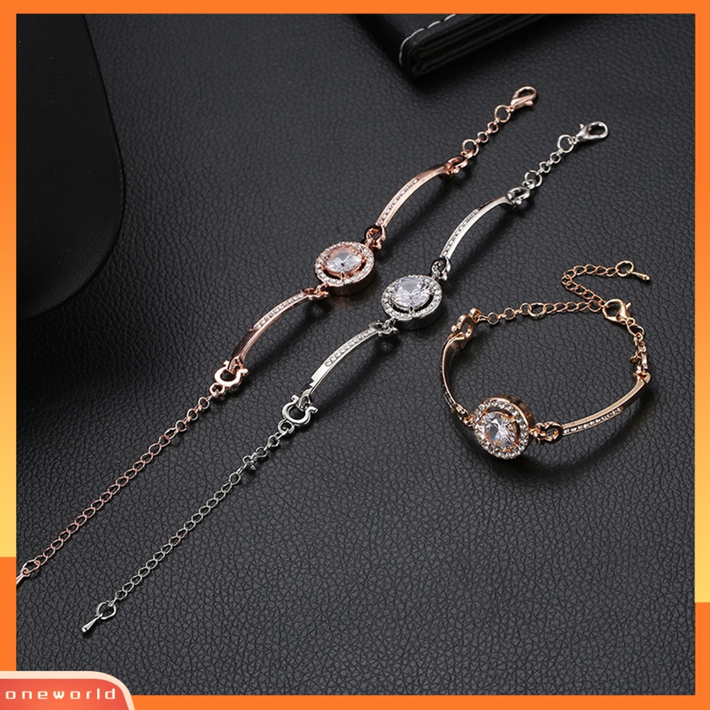 [EONE] Women Bracelet Sparkling Vibrant Color Lobster Clasp Design Adjustable Dengan Rantai Ekstensi Alloy Berlian Imitasi Bersinar Gelang Wanita Perhiasan Hadiah Untuk Perempuan