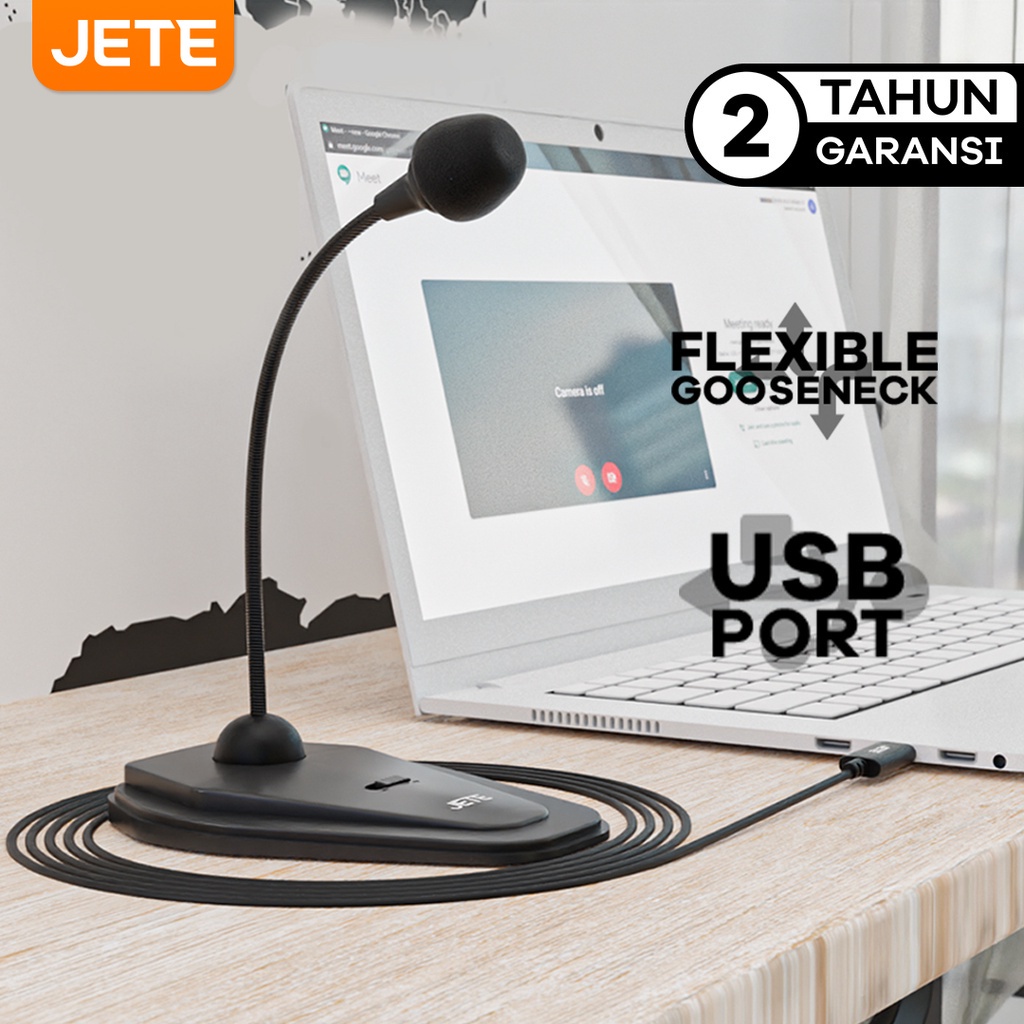 JETE M5 Microphone USB | Mic External for PC Zoom Online Meeting - Garansi 2 Tahun