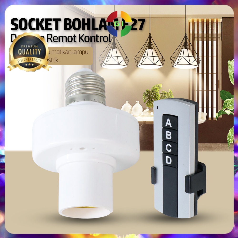 Fitting Lampu Bohlam dengan Remot Kontrol 220V E27 White